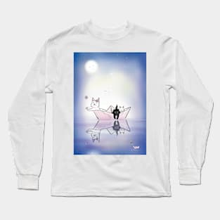 Cats on the Lake of Stars Long Sleeve T-Shirt